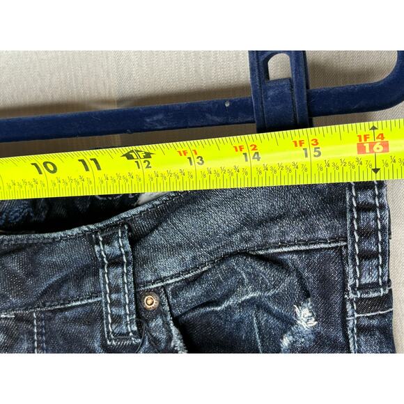 SILVER Jeans Women’s Boot Cut - Labeled 29x35 - Faded Distressed Dark Wash Denim - Picture 6 of 10